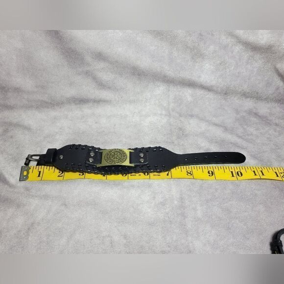 Black Genuine Leather and Dualtone Adjustable Bracelets - Picture 12 of 16